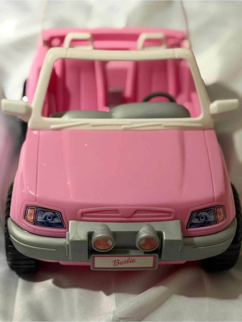 Barbie Bright Pink Convertible Jeep with White Trim